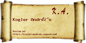 Kogler András névjegykártya