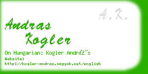 andras kogler business card